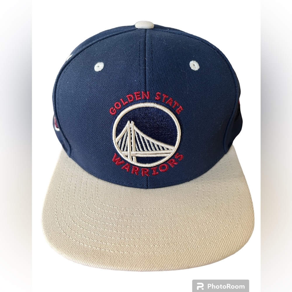 Mitchell & Ness Custom Blue/Red/Tan Flat Bill Cap - Golden State Warriors